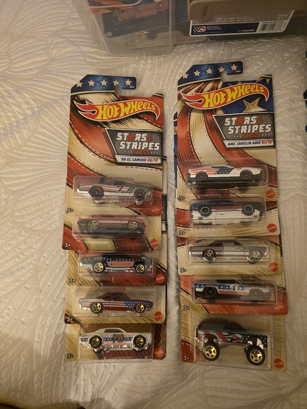 HOT WHEELS 2019 STARS & STRIPES COMPLETE SET of 10